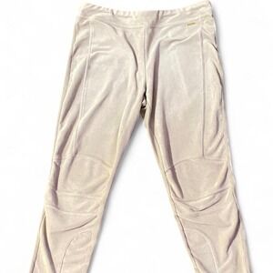 Calvin Klein Power Stretch Faux Suede Moto Leggings in Cream